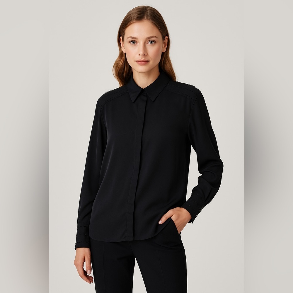 Venezia Jeans Women's Black Button Down Shirt